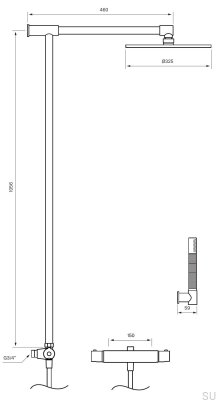 TVM300 Shower Set Brushed Copper Unpainted 