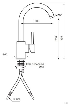 EVO180 kitchen faucet, brushed nickel brass