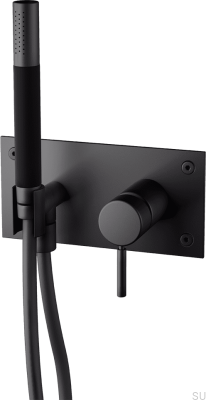 Shower faucet with showerhead and hose BOX011-364 Matte Black Brass