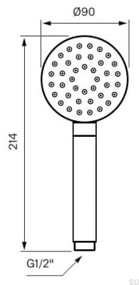 Shower head ZDOC095 Chrome with Black