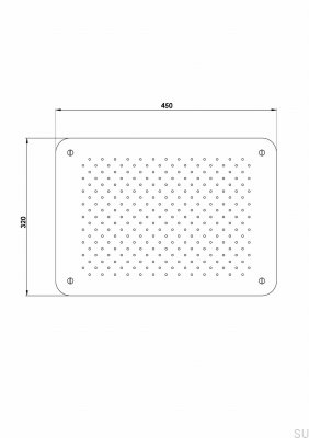 Rectangular rain shower head 450 x 320 ZSOF093 Brushed Copper Unpainted