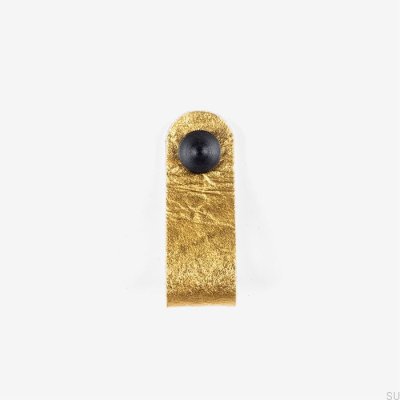 Pina gold furniture knob with black Pinatex