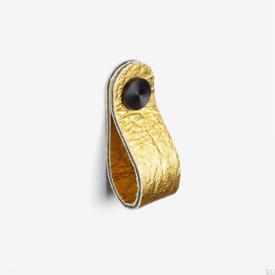 Pina gold furniture knob with black Pinatex