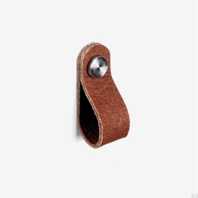 Brown Pina furniture knob with silver Pinatex