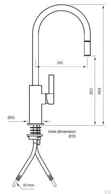 Kitchen faucet with pull-out spout ARM185 Graphite Brass