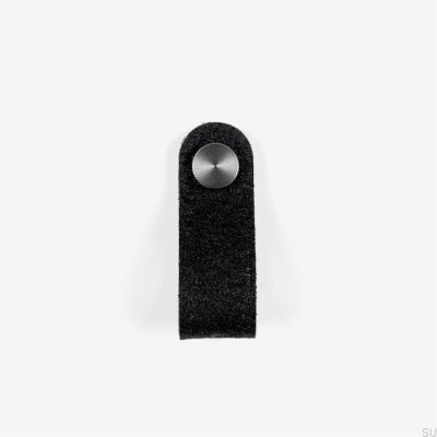 Black Pina furniture knob with silver Pinatex