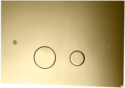 DUO112 flush button, Honey Gold Brass