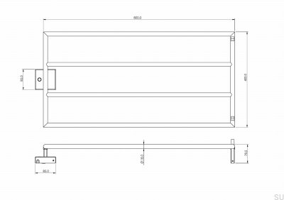 Bathroom radiator TW400-800 Steel Brown Brushed
