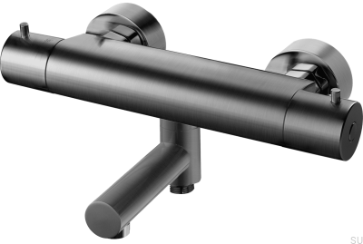 Thermostatic bath and shower faucet EVM022-150 Brass Black Brushed Chrome