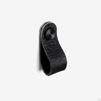 Black Pina furniture knob with black Pinatex