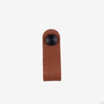 Brown Pina furniture knob with black Pinatex