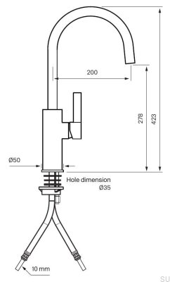 ARM180 kitchen faucet, brushed nickel-plated brass