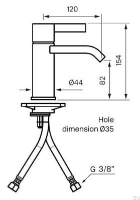 ARM071M washbasin faucet, black chrome-plated brass