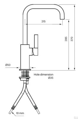 ARM580 kitchen faucet, chrome-plated brass