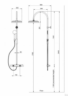 ARM5300-150 Shower Set Brushed Nickel Brass