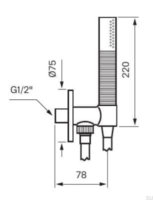 BOX300/300 concealed shower set, Brass Brown 