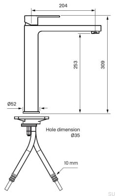 Washbasin faucet RIN081 Matte Black Brass