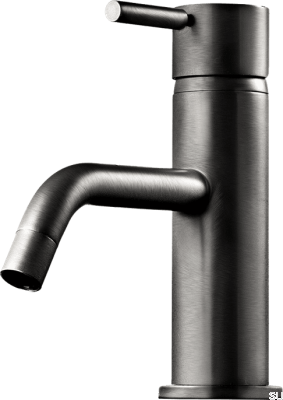 EVM071 washbasin faucet, brass, black, brushed chrome