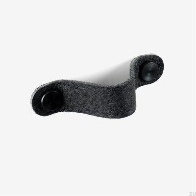 Pina black furniture handle with black Pinatex