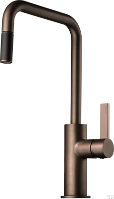 Kitchen faucet with pull-out spout ARM985 Brass Brown