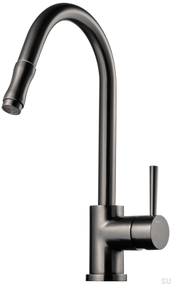 Kitchen faucet with pull-out spout EVO185 Brass Black Chrome Brushed