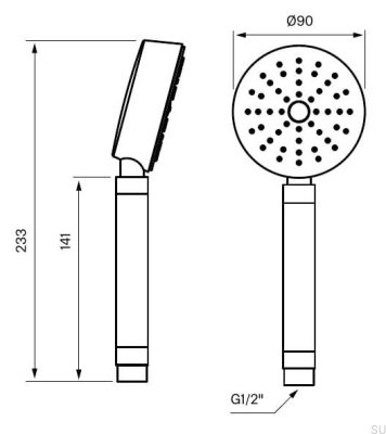 Shower head ZDOC072 Chrome
