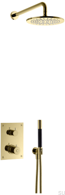 Shower set with thermostatic pressure tap BOX7268 ED2 Brass Honey Gold