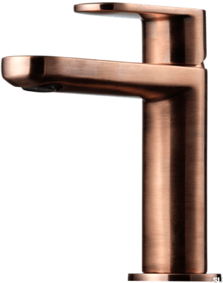 CA071 washbasin faucet, brushed copper, unpainted