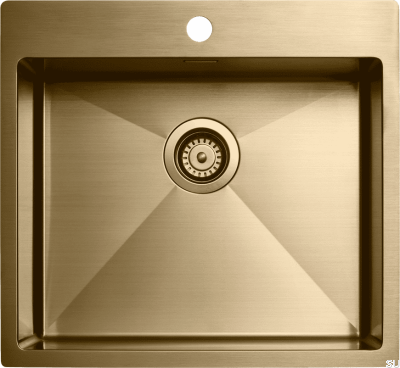 Diskho 5540 Kitchen Sink Steel Brass Polished PVD