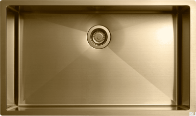 Diskho 8040 Kitchen Sink Steel Brass Polished PVD