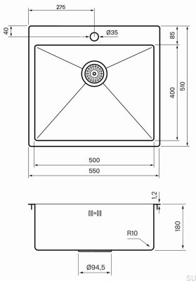 Diskho 5540 Steel Black Chrome PVD kitchen sink