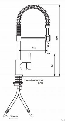 Kitchen faucet with pull-out spout EVO176, chrome-plated brass