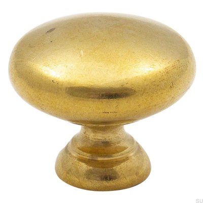 Furniture knob 411 40 Gold Brass Unpolished Unpainted