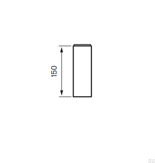 Extension for XPRO400 washbasin faucet, polished brass, unpainted