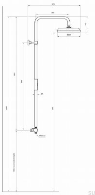 Shower set ARM5200-150 Brass Polished Unpainted