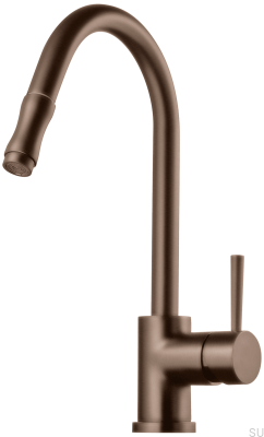 Kitchen faucet with pull-out spout EVO185, Brown Brass