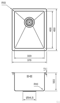 Diskho 3040 Kitchen Sink Steel Brass Polished PVD