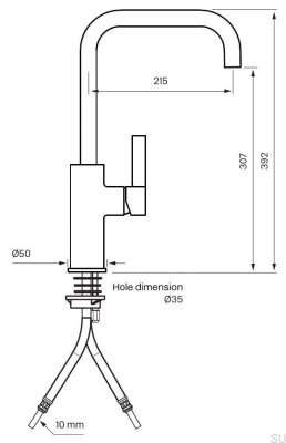 ARM980 kitchen faucet, chrome-plated brass