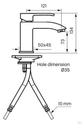 LES071 washbasin tap, chrome-plated brass