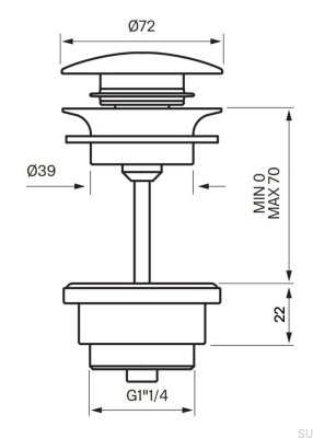 Universal washbasin plug 68400 Brass Brown