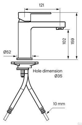 Washbasin faucet RIN071 Matte Black Brass