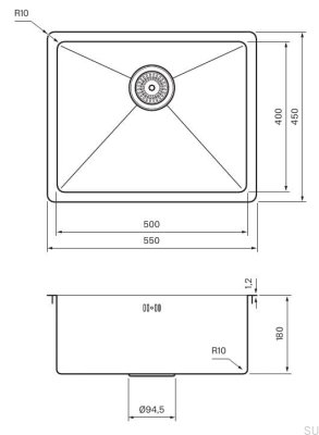 Diskho 5040 Steel Matte Black PVD kitchen sink
