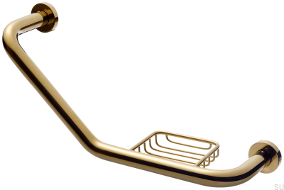 Bathtub handle with soap dish TA808, polished brass, unpainted
