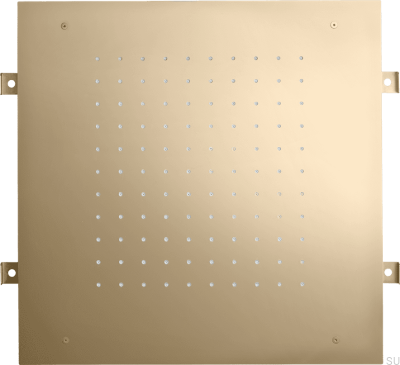 Shower head, square rain shower 400 ZSOF094, polished brass, unpainted