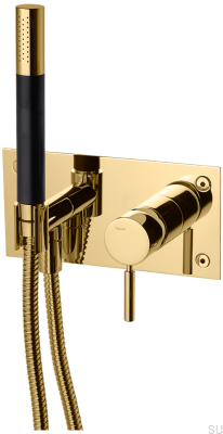 Shower faucet with showerhead and hose BOX011-364 Polished Brass Unpainted