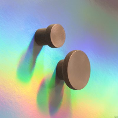 Copper 55 Oak Wooden Furniture Knob with Brushed Copper, Unvarnished