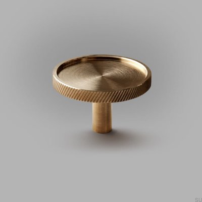 Furniture knob Rene L Brass Brushed Unpainted