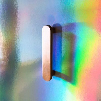 Copper Round 128 wooden furniture handle, oak, with brushed, unvarnished copper