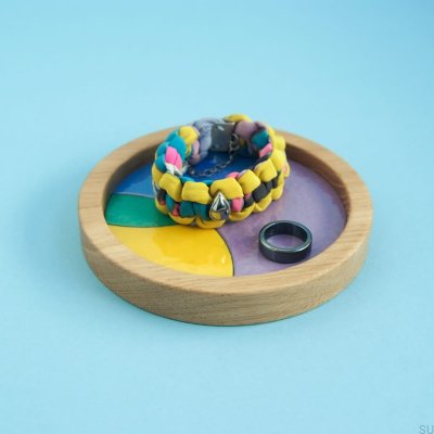 Eclipse Wooden Enameled Jewelry Tray Colorful - Pattern 1