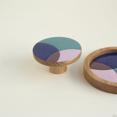 Eclipse 80 Wooden Enameled Colorful Wall Hanger - Pattern 3
